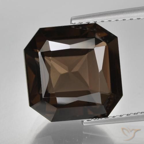 6.72ct Натуральный Гикори Браун Дымчатый кварц, Изумрудная огранка, Чистота VVS
