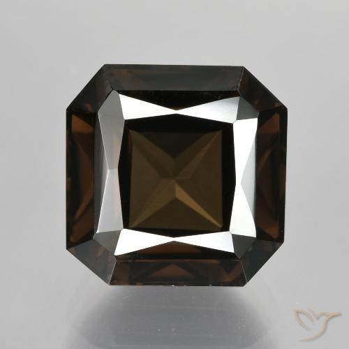 6.35ct Натуральный Темно-синий Дымчатый кварц, Изумрудная огранка, Чистота VVS