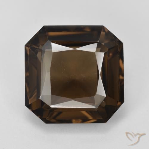 7.41ct Натуральный Коричневый Дымчатый кварц, Изумрудная огранка, Чистота VS