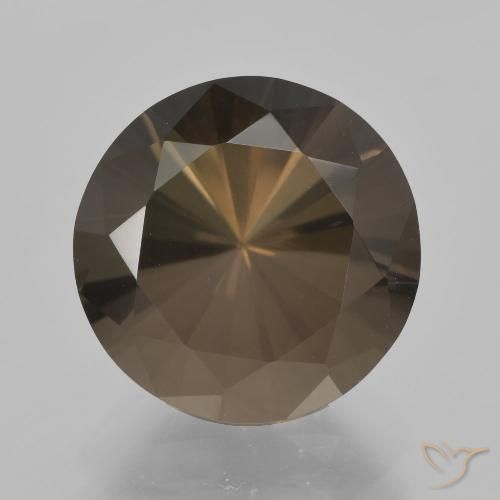 6.15ct Натуральный Теплый коричневый Дымчатый кварц, Круглый, Чистота VVS