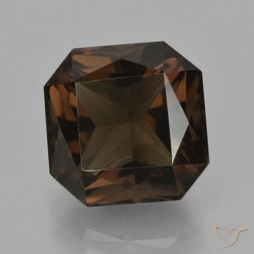 8.37ct Натуральный Коричневый Дымчатый кварц, Изумрудная огранка, Чистота VVS