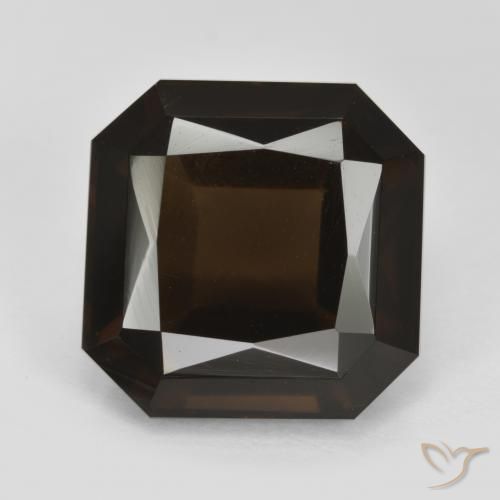 8.90ct Натуральный Темно-коричневый Дымчатый кварц, Изумрудная огранка, VVS-VS