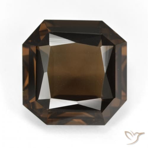 9.16ct Натуральный Шоколадно-коричневый Дымчатый кварц, Изумрудная огранка, Чистота VVS