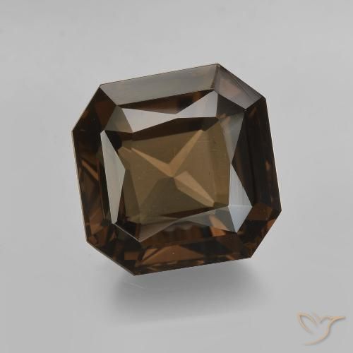 6.35ct Натуральный Умбер Браун Дымчатый кварц, Изумрудная огранка, Чистота VVS