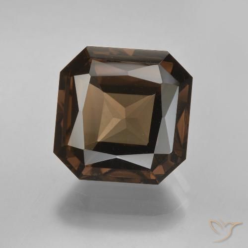 6.20ct Натуральный Умбер Браун Дымчатый кварц, Изумрудная огранка, Чистота VVS