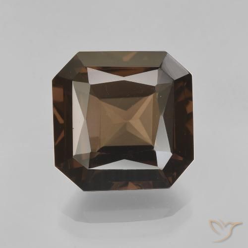6.55ct Натуральный Умбер Браун Дымчатый кварц, Изумрудная огранка, Чистота VVS