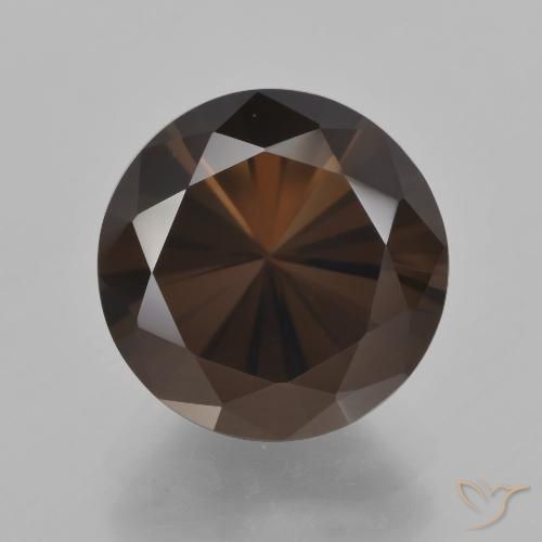 6.99ct Натуральный Красновато-коричневый Дымчатый кварц, Круглый, Чистота VVS