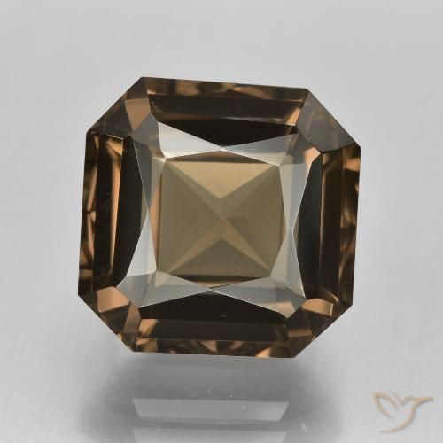 7.87ct Натуральный Теплый коричневый Дымчатый кварц, Изумрудная огранка, Чистота VVS