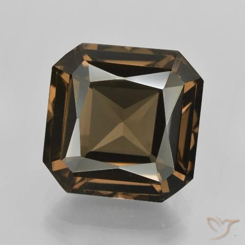 10.22ct Натуральный Средне-светло-коричневый Дымчатый кварц, Изумрудная огранка, Чистота VVS