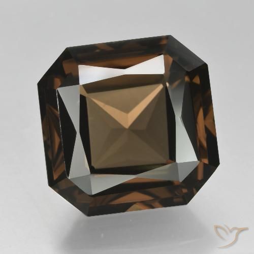 11.58ct Натуральный Красновато-коричневый Дымчатый кварц, Изумрудная огранка, VVS-VS