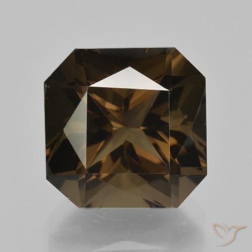 8.90ct Натуральный Темно-коричневый Дымчатый кварц, Изумрудная огранка, Чистота VVS