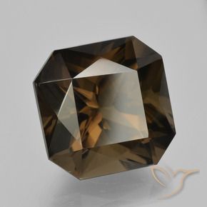 8.90 карата, натуральный Темно-коричневый Дымчатый кварц, Октагон / Изумрудная Огранка, Чистота VVS