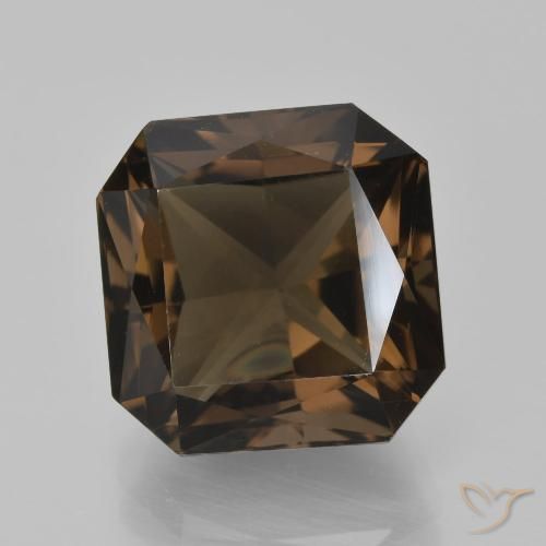 10.23ct Натуральный Шоколадно-коричневый Дымчатый кварц, Изумрудная огранка, VVS-VS