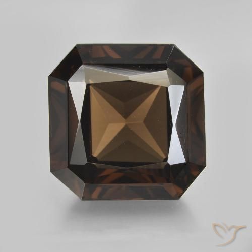 11.09ct Натуральный Коричневый Дымчатый кварц, Изумрудная огранка, Чистота VVS