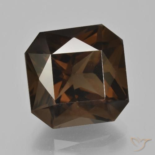 11.03ct Натуральный Коричневый Дымчатый кварц, Изумрудная огранка, Чистота VVS
