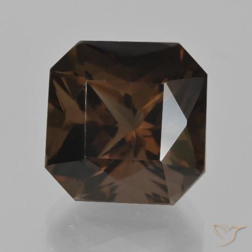 11.09ct Натуральный Красновато-коричневый Дымчатый кварц, Изумрудная огранка, Чистота VVS