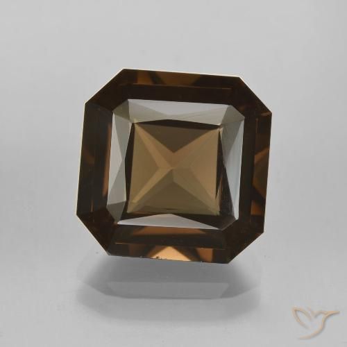 6.62ct Натуральный Темно-коричневый Дымчатый кварц, Изумрудная огранка, VVS-VS