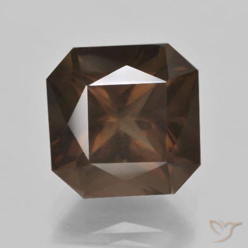 7.50ct Натуральный Коричневый Дымчатый кварц, Изумрудная огранка, Чистота VS