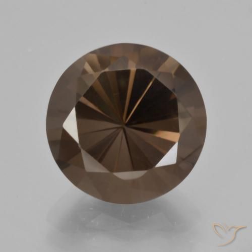 5.97ct Натуральный Темно-коричневый Дымчатый кварц, Круглый, Чистота VVS