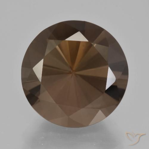 9.31ct Натуральный Темно-коричневый Дымчатый кварц, Круглый, Чистота VVS