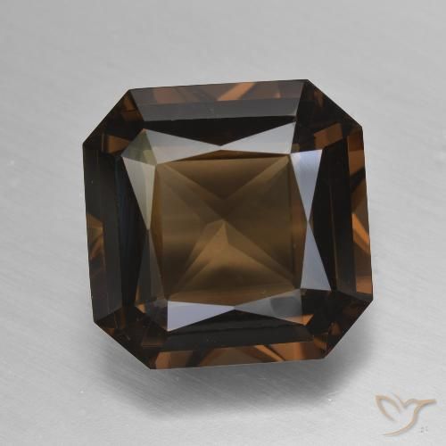 11.64ct Натуральный Коричневый Дымчатый кварц, Изумрудная огранка, VVS-VS