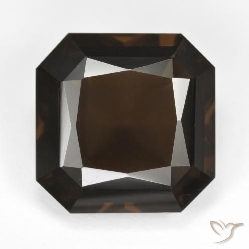11.86ct Натуральный Темно-коричневый Дымчатый кварц, Изумрудная огранка, Чистота VVS