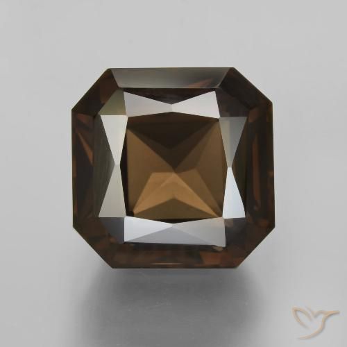 12.25ct Натуральный Умбер Браун Дымчатый кварц, Изумрудная огранка, Чистота VVS