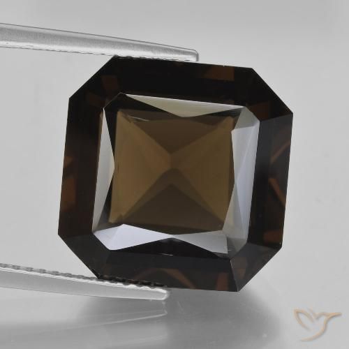 13.20ct Натуральный Умбер Браун Дымчатый кварц, Изумрудная огранка, Чистота VVS