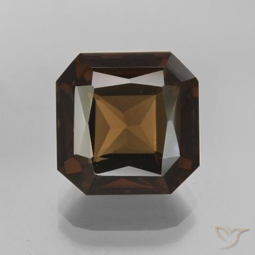 7.63ct Натуральный Умбер Браун Дымчатый кварц, Изумрудная огранка, Чистота VVS