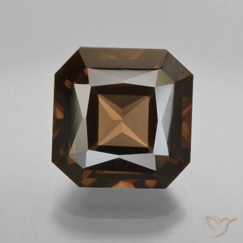 8.21ct Натуральный Красновато-коричневый Дымчатый кварц, Изумрудная огранка, Чистота VVS