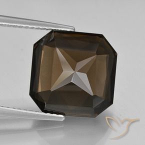 8.83 карата, натуральный Темно-коричневый Дымчатый кварц, Октагон / Изумрудная Огранка, VVS-VS