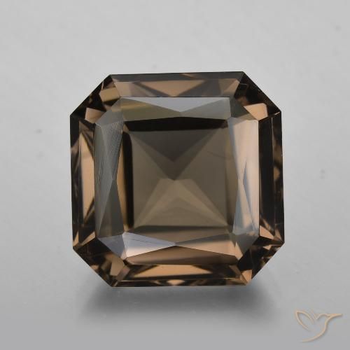 9.83ct Натуральный Шоколадно-коричневый Дымчатый кварц, Изумрудная огранка, VVS-VS
