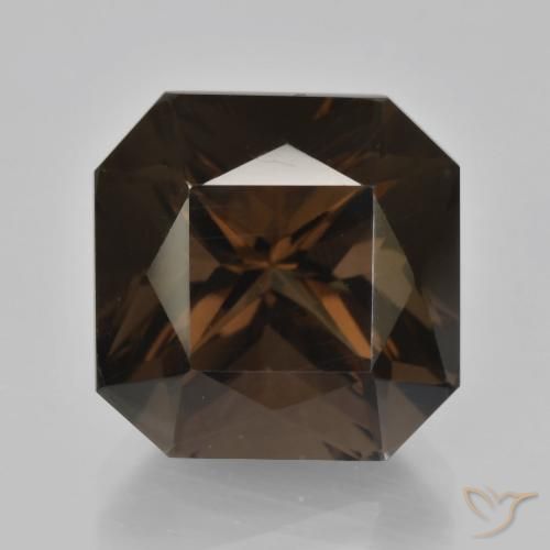 10.05ct Натуральный Умбер Браун Дымчатый кварц, Изумрудная огранка, Чистота VVS