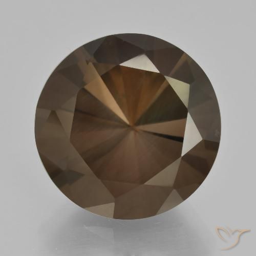 9.79ct Натуральный Гикори Браун Дымчатый кварц, Круглый, Чистота VVS