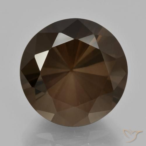 10.19ct Натуральный Темно-коричневый Дымчатый кварц, Круглый, Чистота VVS