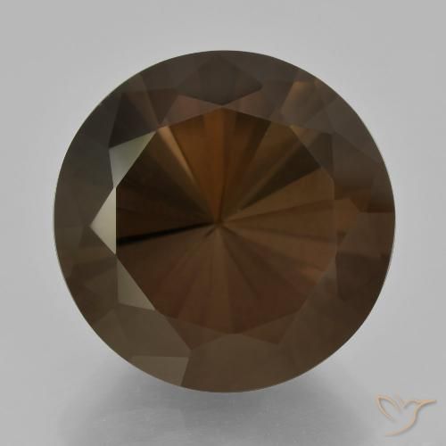10.43ct Натуральный Темно-коричневый Дымчатый кварц, Круглый, Чистота VVS