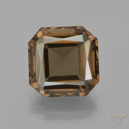 7.15ct Натуральный Средне-темно-коричневый Дымчатый кварц, Изумрудная огранка, VVS-VS