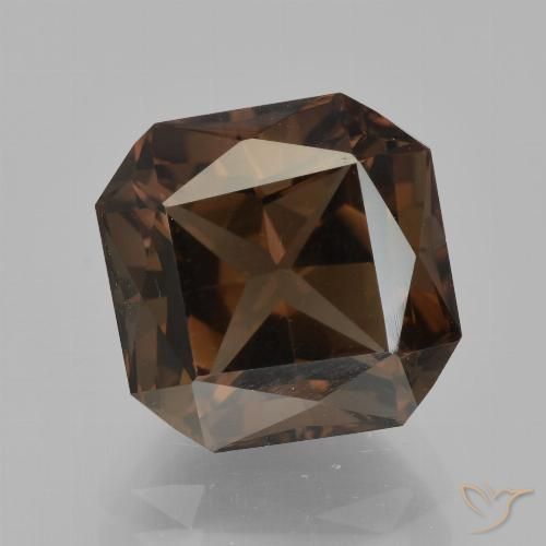 5.51ct Натуральный Красновато-коричневый Дымчатый кварц, Изумрудная огранка, VVS-VS