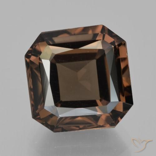 6.42ct Натуральный Красновато-коричневый Дымчатый кварц, Изумрудная огранка, VVS-VS