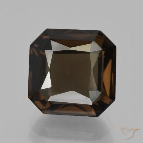 5.07ct Натуральный Коричневый Дымчатый кварц, Изумрудная огранка, Чистота VS