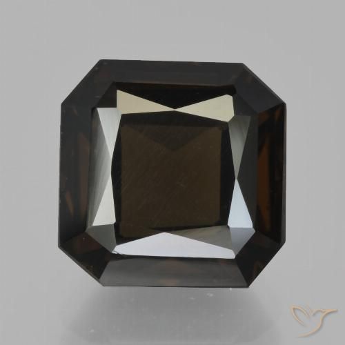 6.26ct Натуральный Шоколадно-коричневый Дымчатый кварц, Изумрудная огранка, Чистота VS