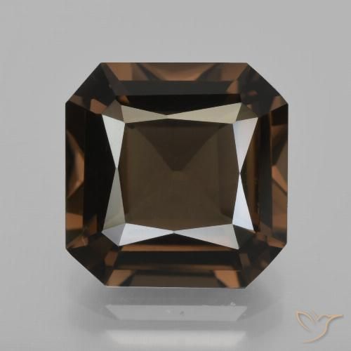 5.33ct Натуральный Гикори Браун Дымчатый кварц, Изумрудная огранка, Чистота VS
