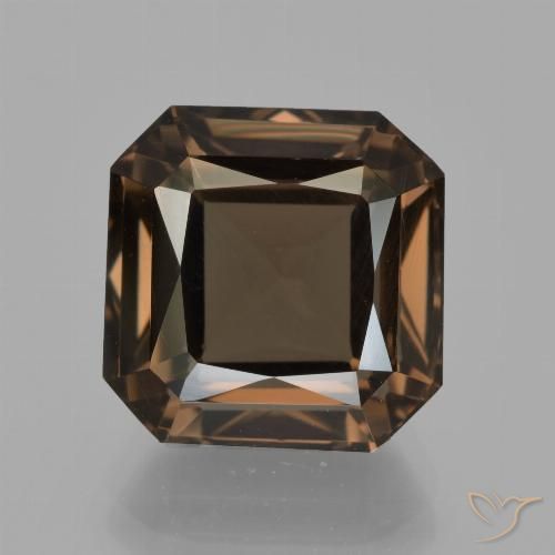 7.63ct Натуральный Коричневый Дымчатый кварц, Изумрудная огранка, Чистота VS