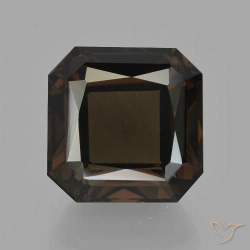 9.35ct Натуральный Темно-синий Дымчатый кварц, Изумрудная огранка, VVS-VS