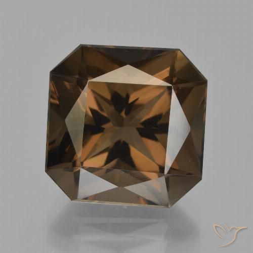 10.48ct Натуральный Коричневый Дымчатый кварц, Изумрудная огранка, VVS-VS
