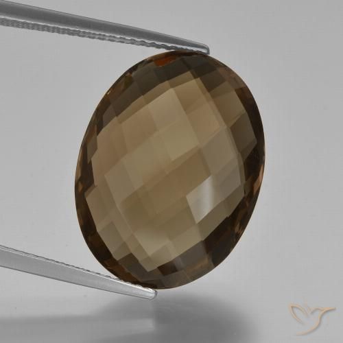 14.03ct Натуральный Умбер Браун Дымчатый кварц, Овал, Чистота VVS