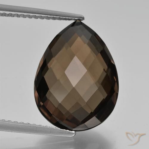 8.17ct Натуральный Коричневый Дымчатый кварц, Форма груши, Чистота VVS