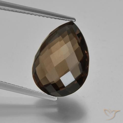 7.93ct Натуральный Шоколадно-коричневый Дымчатый кварц, Форма груши, VVS-VS