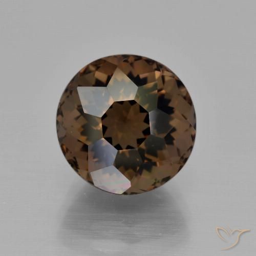 5.23ct Натуральный Гикори Браун Дымчатый кварц, Круглый, VVS-VS