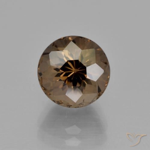 2.89ct Натуральный Шоколадно-коричневый Дымчатый кварц, Круглый, Чистота VS